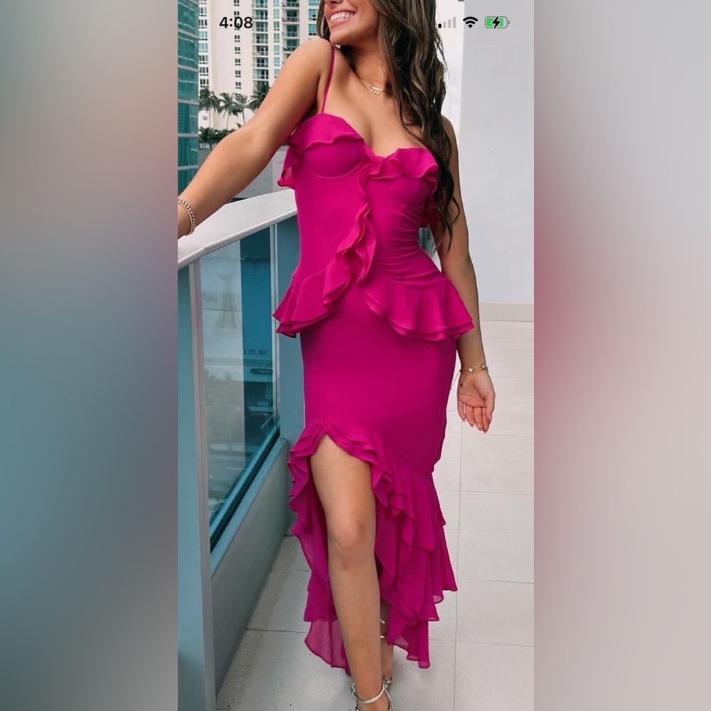 pink maxi dress